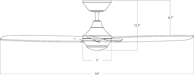 WAC Lighting Blitzen 3-Blade Aluminum Smart Ceiling Fan in Matte White