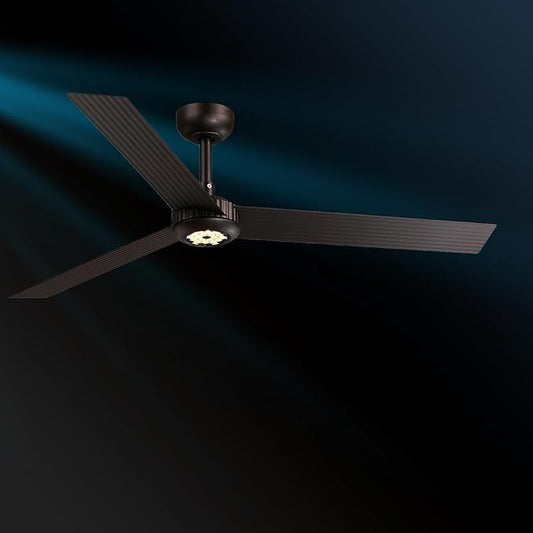 TALOYA 52 inch Modern Ceiling Fan with Lights,Remote Control,3 Metal Blades,Coffee-brown Finish,6-Speed,Dimmable, Noiseless Reversible DC Motor,Indoor/Outdoor Ceiling Fan for Living Room Bedroom patio
