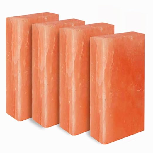 Himalayan Salt Block 8x4x1 & Pink Salt Tiles for Wall, Spa, Sauna and Home Décor (4)