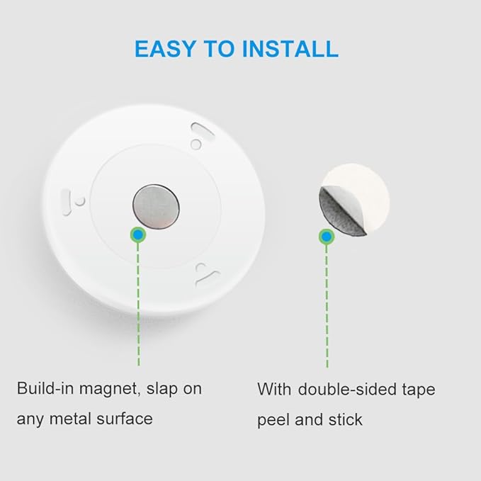 AMIR Upgraded 3.15” Motion Sensor Light Indoor, Cordless Battery Powered Stick on LED Night Lights for Closet, Stair, Under Cabinet, Hallway, Kitchen (Warm White - Pack of 3)
