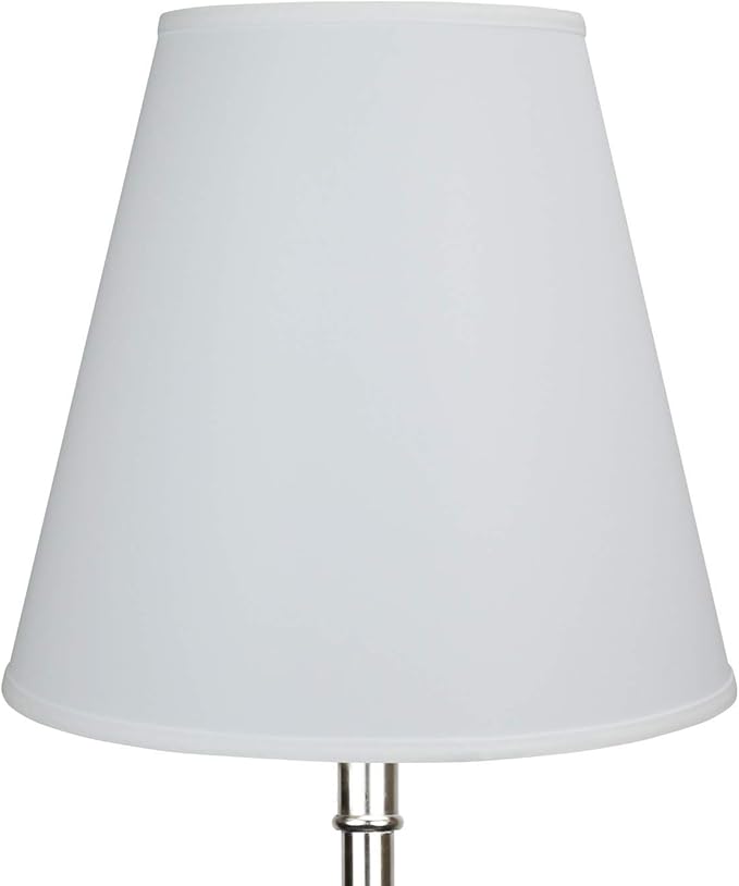 FenchelShades.com Lampshade 9" Top Diameter x 16" Bottom Diameter x 15" Slant Height with Washer (Spider) Attachment for Lamps with a Harp (Linen White)