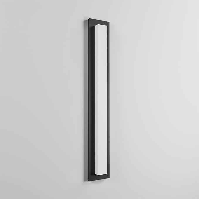 LamQee 31.5 in Aluminum Long Outdoor Wall Lights, 2900K 2000LM LED Waterproof IP65, Linear Modern Exterior Lighting Fixtures Wall Mount Outside Sconce Acrylic Shade for House Porch Patio Garage Door