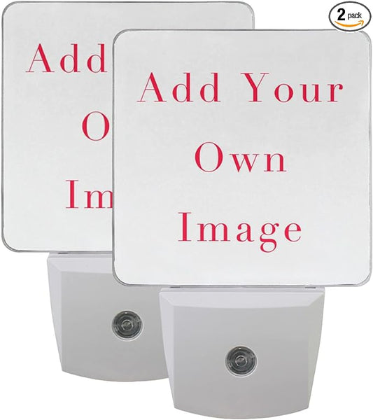 Vdsrup Custom Night Light Set of 2 Personalized Nightlights Plug in LED Nightlight Auto Dusk to Dawn Sensor Lamp for Bedroom Bathroom Kitchen Hallway Stairs