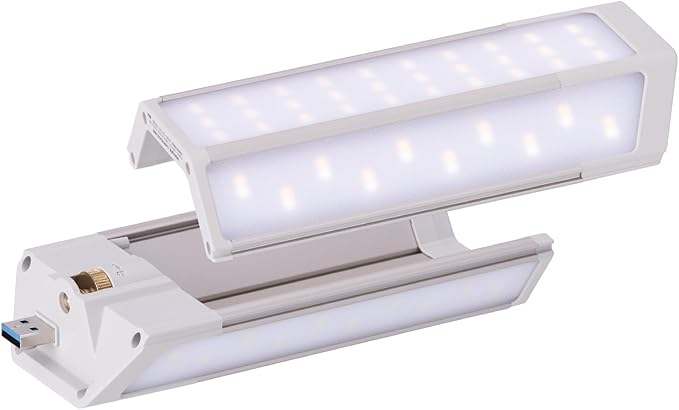 Claymore 3Face Pro Wing (Light Gray) - Rechargeable Surface Area Lamp Bar for Camping, Tents, Canopies, Outdoor Events, Street Vendors, Work Lighting, Long-Lasting Battery. Adjustable Light Modes.