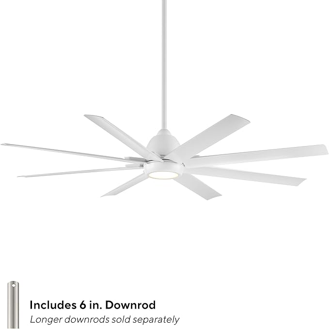 WAC Lighting Mocha XL 8-Blade Aluminum Smart Ceiling Fan in Matte White
