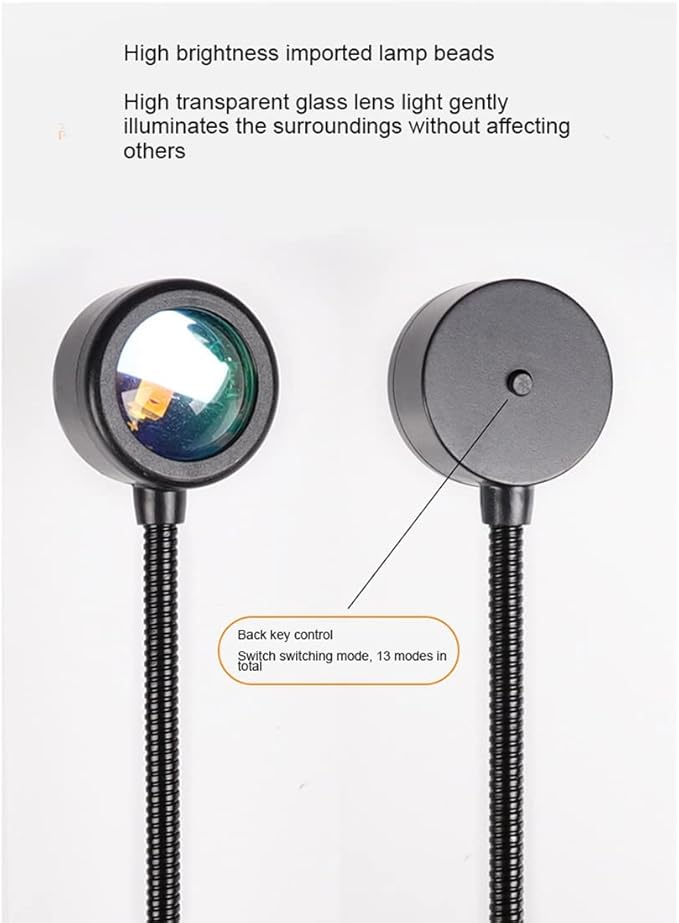 LED USB Sunset Lamp Night Light Projector Birthday Party Decoration Portable Mood Light for Bedroom Living,Sunset