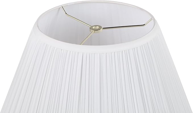 Aspen Creative 33138, Mushroom Pleated Traditional Spider Lamp Shade, Pleated White, 7" Top x 17" Bottom x 13" Slant