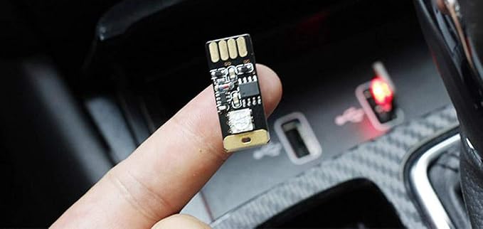 ICBEAMER 1 pc Voice Control + 1 Touch Color Changing RGB Multi-Color Universal USB Interface Plug-in Miniature Night Light LED for Car Interior and Trunk Ambient Atmosphere