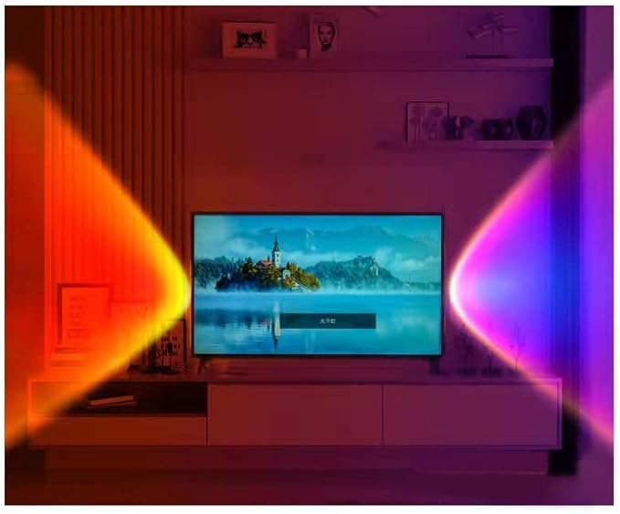 EIUY Sunset Lamp, LED Projection Night Light 360 Degree Rotation Romantic Rainbow Light USB Charging for Photography, Selfie, Party, Bedroom Decor (280mm)