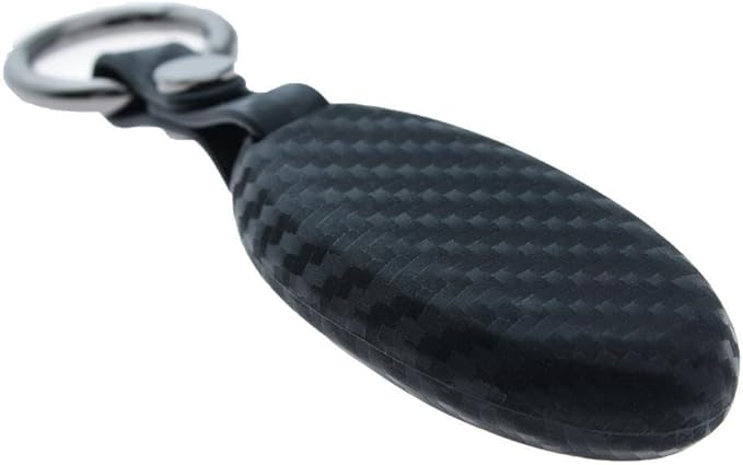 x xotic tech Carbon Fiber Pattern Soft Silicone Key Fob Shell Skin Cover w/ Keychain, Compatible with Nissan Titan Pathfinder Altima GT-R 370Z Infiniti Q50 Q60 QX50 G37 Smart Keyless Entry Key
