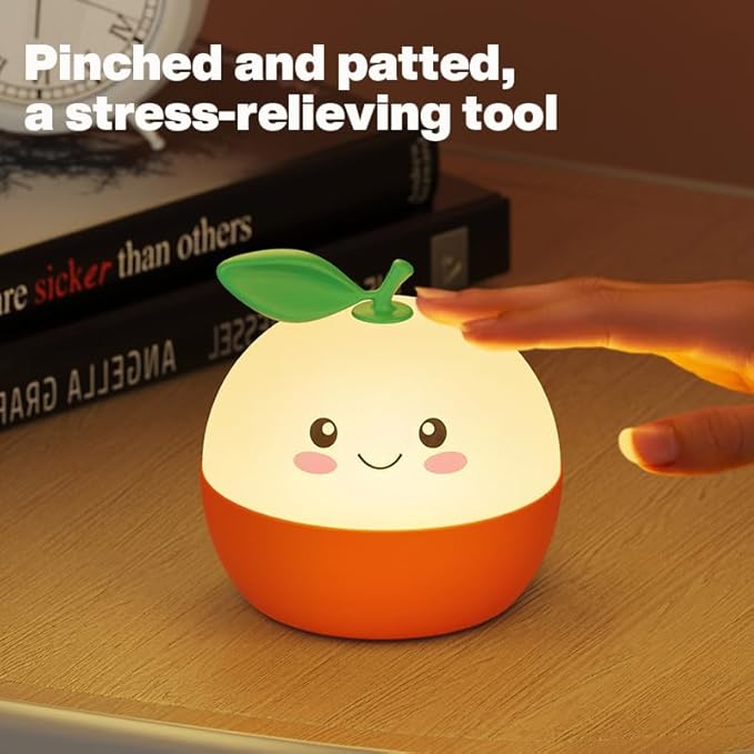 Tangerine Night Light,Cute Orange Sleep Light,Night Light for Kids,Charming lamp Decoration for Children's Rooms, Delightful Gifts for Baby Boys and Girls, Christmas Presents