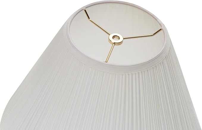Aspen Creative 33166, Mushroom Pleated Traditional Powder White Spider Lamp Shade, 6-1/2" Top x 15" Bottom x 11" Slant