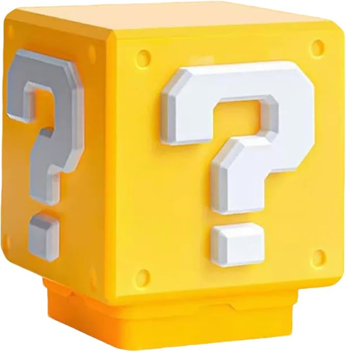 Super Bros Mushroom Lamp, Question Block Night Light, Bedside Lamp with Game Coin Sound Effect, for Children's Room Decoration, Birthday Gifts for Boy Girls Kids