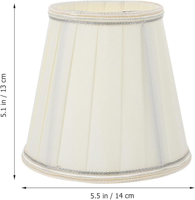 Beaupretty Clip on Barrel Lamp Shade: Small Clip on Light Shade Fabric Cloth Pleat Lampshade Light Cover Shade for Chandelier Table Lamp Decor Beige 13x14cm