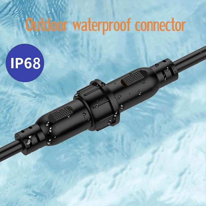 Waterproof Connectors 4 Wire,14AWG Male Female Plug LED Connector with 4Pin Waterproof Connectors,IP68 25CM Extension Cable for Car, Truck, Boat,LED Strip Lights,(2Pairs)
