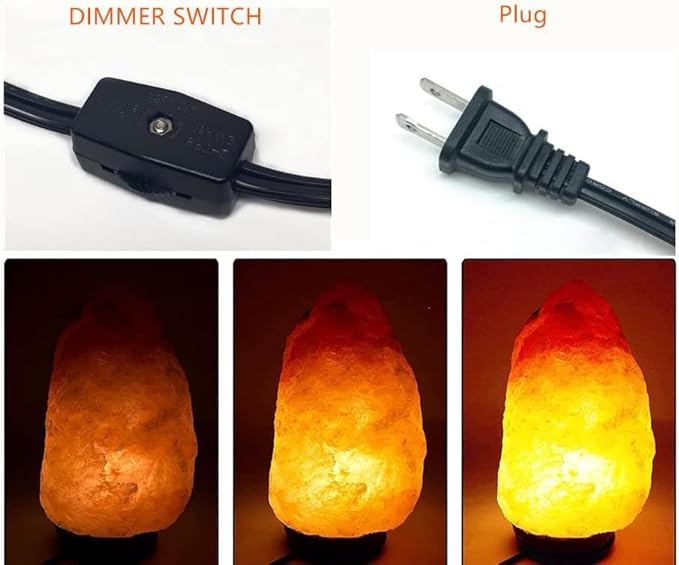 Himalayan Salt Lamp Cord - 25W Dimmable Halogen Replacement Bulbs, E12 Base, Perfect for Himalayan Salt Lamps, Night Lights, Wax Warmers - with 6 Free Bulbs for Salt Lamp (1)