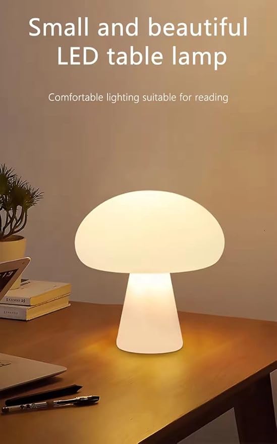 Mushroom Lamp Table Lamp for Bedroom,Desk Bedside Small Lamps for Living Room Night Stands,Mushroom Decor Cute Mini Modern Mid Century Lamps,Unique Aesthetic Home Living Room Decor
