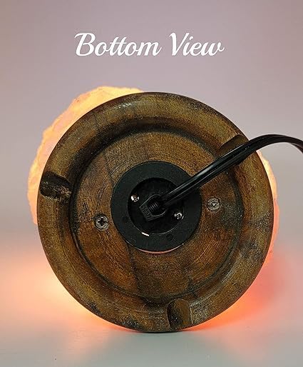 Himalayan Natural Pink Salt Lamp, Hand Crafted I Warm Amber Glow I Dimmer Switch, Wooden Base, (7-9 inches, 8-10 lbs.) Unique Gift Ideas (Natural)