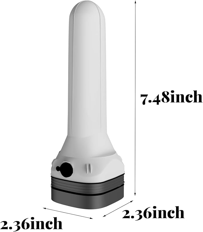 3-in-1 Flashlight: Front Beam, Standing Camp Lantern & Emergency Strobe – Simple Design, Easy for Seniors. Ideal for Camping, Home & Car Safety. USB-C Rechargeable & Lightweight.