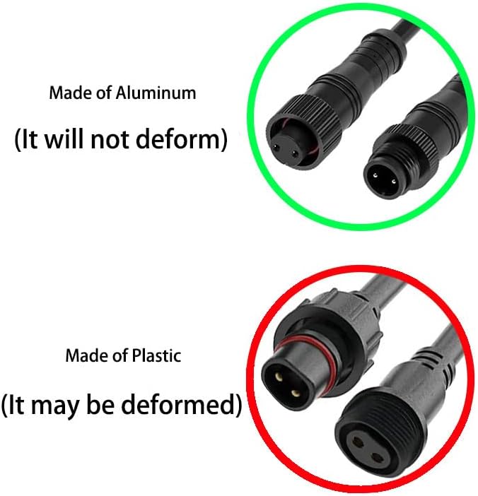 2pin Waterproof Connector,IP68 16WAG Y Shape 1 Male-Divided-2 Female Spillter Connector,LED Extension Cable for Car,Boat,Indoor/Outdoor LED Strip Lights.