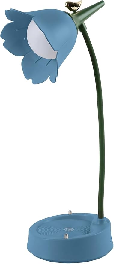 Desk Lamp for Kid, Dimmable LED Table Lamp with 3 Colour Temperatures, Rechargeable Desk Lamp with Touch Sensor and Flexible Arm, USB Bedside Lamp for Reading, Learning, Working (Blue)