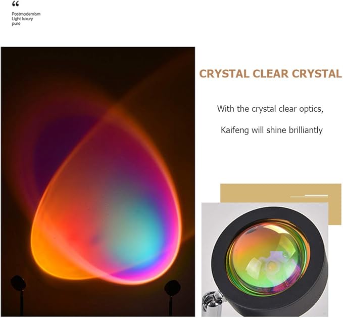 Eternal Sunset Projection LampRomantic Display in Party Bedroom Living Room, Sunset Projector for Living Room Bedroom Hotel Restaurant Decor Live Stream Ins Photography TikTop (Rainbow)