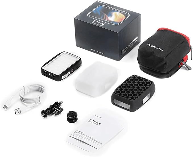 Falconeyes PockeLite F7 mini RGB & Variable Color LED Light with Diffuser & Grid