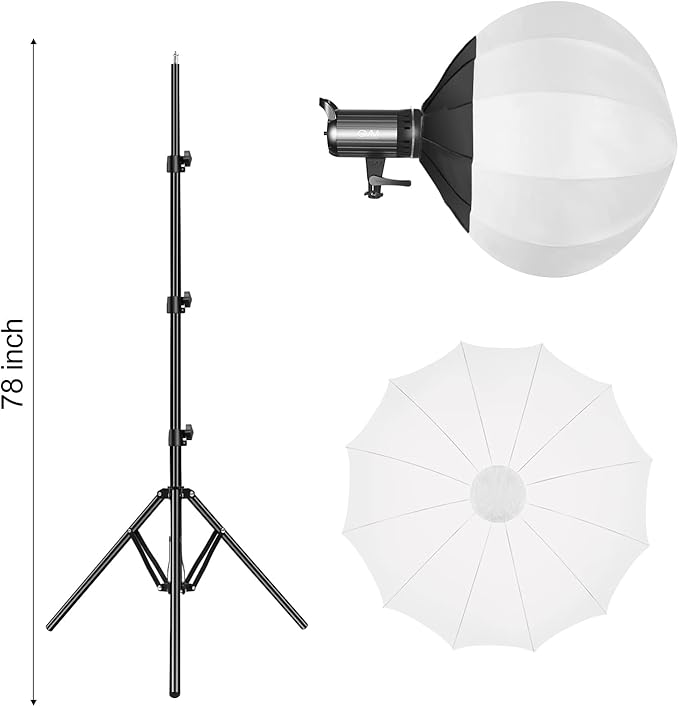 Bi-Color LED Video Light, GVM 100W Photography Lighting with Bowens Mount, APP Control System, Lantern Softbox Video Lighting Kit for YouTube Outdoor Studio, Dimmable 3200K-5600K, CRI 97+