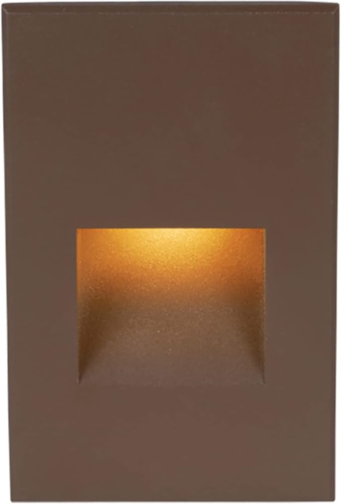 WAC Landscape Lighting, LED 12V Vertical Indoor or Outdoor Step and Wall Light Amber 1800K Built-in LED in Bronze