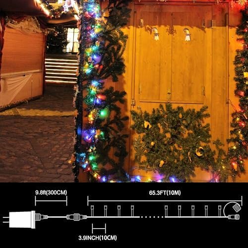 LAMPHOME 100 LED Easter String Lights, 33 FT Colorful Connectable Waterproof String Lights Clear Wire with 16Modes, Easter Decorations for Indoor Outdoor Party Yard Garden (Multicolor)