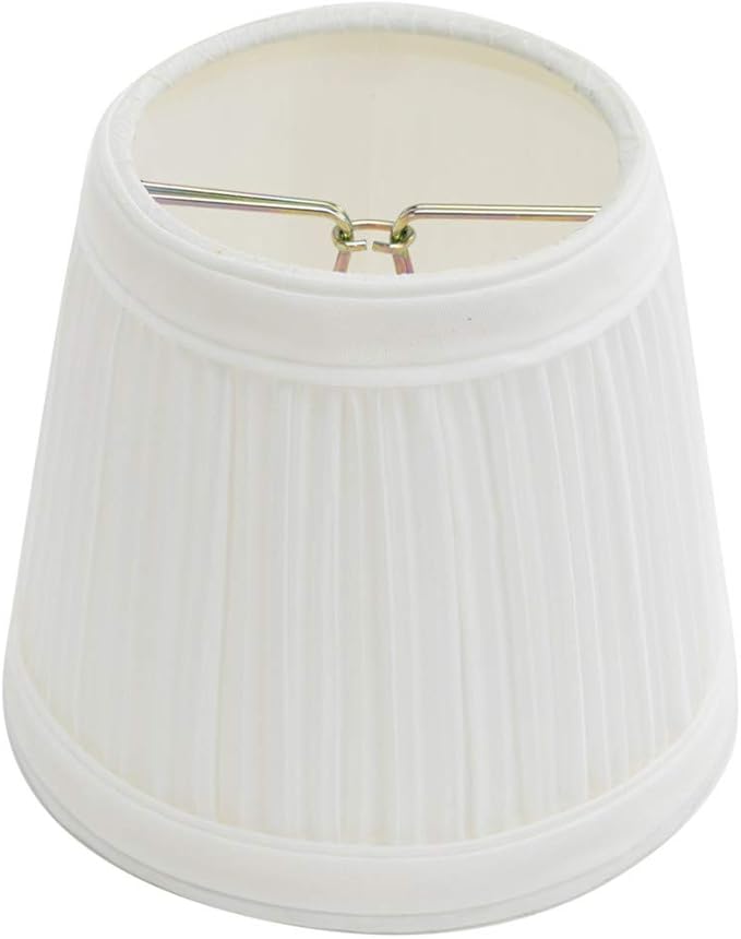 Renovators Supply Manufacturing White Lamp Shades For Table Lamps 4 In. Tall Pleated Lamp Shade For Table Lamp Shade Replacement
