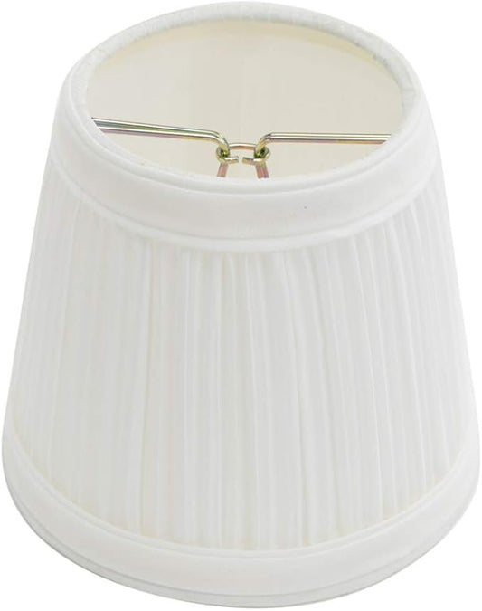 Renovators Supply Manufacturing White Lamp Shades For Table Lamps 4 In. Tall Pleated Lamp Shade For Table Lamp Shade Replacement