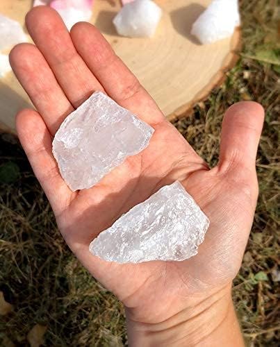 Zenkeeper 1 Lb Rough Clear Quartz Stone Bulk - Large Raw Clear Quartz Crystal Natural Clear Quartz Chunks Natural Crystals Healing Stones