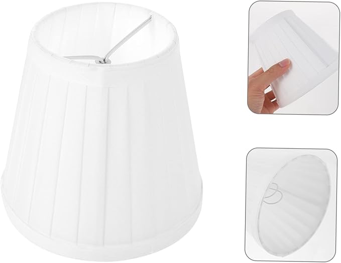 Table Lamp Shade Clip on Barrel Lamp Shade: Small Clip on Light Shade Fabric Cloth Pleat Lampshade Light Cover Shade for Chandelier Table Lamp Decor White 13x14cm Royal Lamp Shade