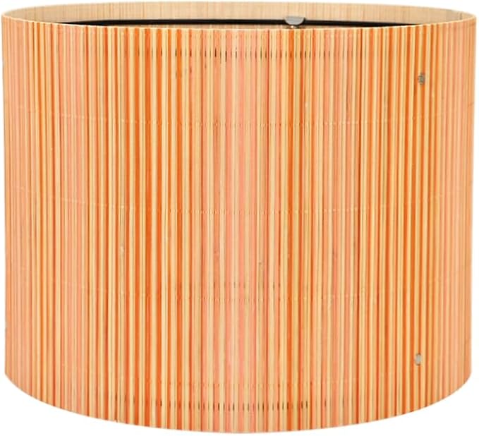 Bamboo Lamp Shade with Colorful Lines, Modern Bohemian Translucent Barrel Style, Decorative Art Shade for Table Floor Lamp, Easy Assembly, 11.8x9 Inch