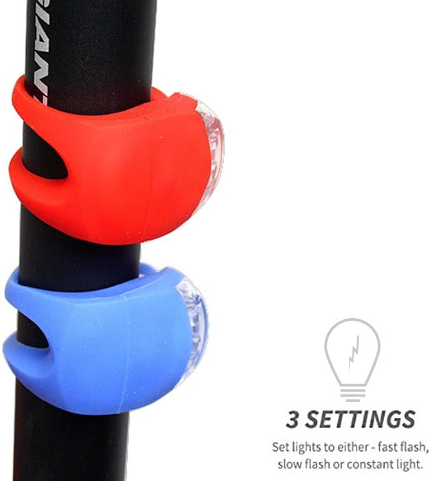Malker Bicycle Light Front and Rear Silicone LED Bike Light Set - Bike Headlight and Taillight,Waterproof & Safety Road,Mountain Bike Lights,Batteries Included