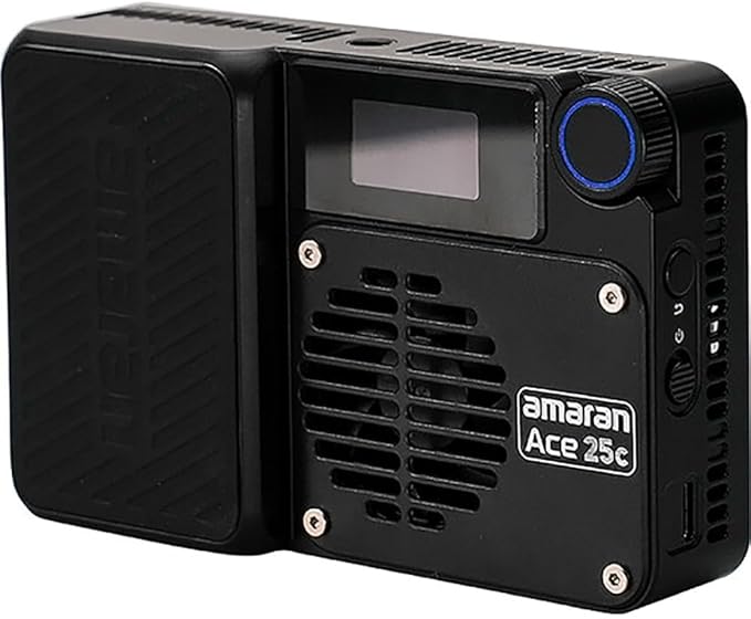 Amaran Ace 25c Pocket On-Camera RGBWW LED Video Light, 25W & 32W Boost Mode, Full-Color CCT 2300-10000K, 1171 Lux@1m(5600K), 4500mAh Rechargeable Battery with PD Fast Charging Creators (Charcoal)