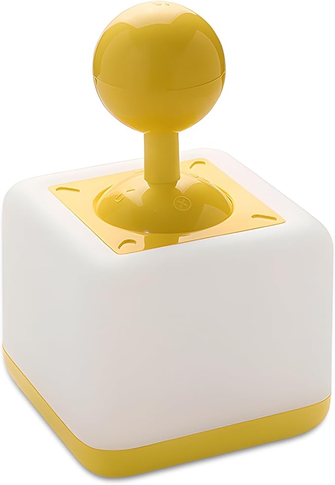 Rocker Night Light Lamp, 2-Speed Timer Bedside Lamp Rechargeable USB LED Companion Light with Joystick Design, DIY Emoji Stickers, 30-Minute Timer, Side Table Light for Bedroom (Yellow)