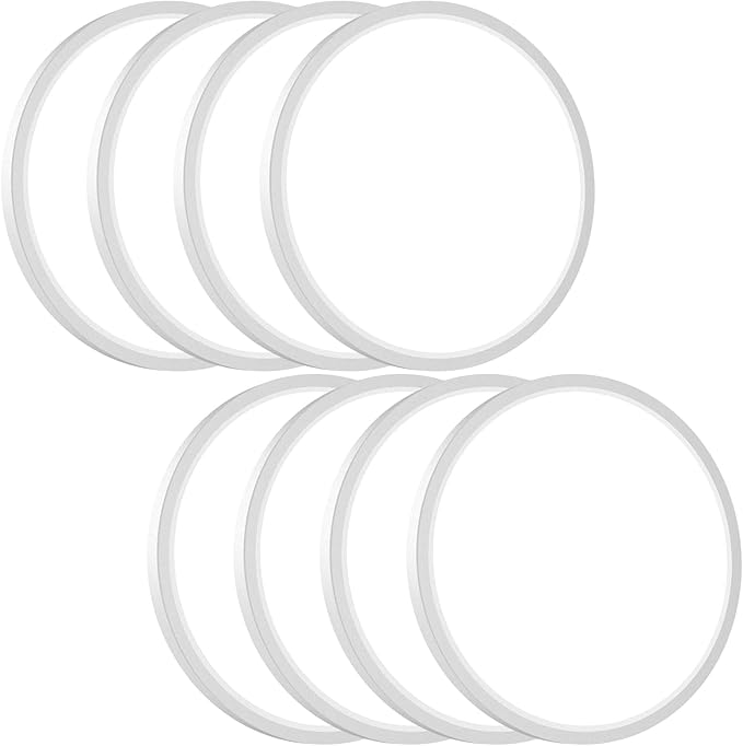 slochi 8Pack LED Flush Mount Ceiling Light Fixture, 12 Inch 24W, 3200LM, Super Slim 0.7 Inch, 3000K-6500K Adjustable Low Profile LED Ceiling Lights for Bedroom, Kitchen, Hallway(White)