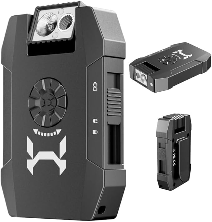 G5A Rechargeable EDC Flashlight, 400 Lumens Pocket-Sized Flashlight with 180° Rotatable Head, Magnetic Base, RGB, Clip-On Hands-Free Light for Camping, Hiking, Emergency, Repair (Black)