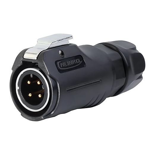 CNLINKO LP-12 4 Pin Connector IP68 Waterproof Circular Electrical Plug for Outdoor Equipment Solar Industrial Machinery DC 12V Threaded Single Port Metal-Reinforced Kit (4-Pin)