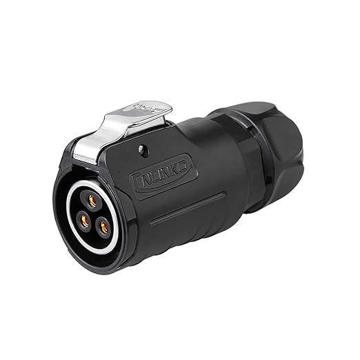 CNLINKO LP20 Reverse Mount 3-Pin Waterproof Circular Electrical Connector, IP68 Female Plug Male Socket for Automotive Machinery and Outdoor Use Quick Connect Aviation Connector (Plastic Plug)