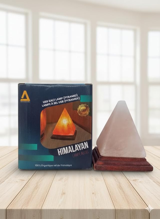 Himalayan Salt Lamp, USB Powered, Night Light Color Changing Lamp,Unique Gift Idea (Pyramidnew)