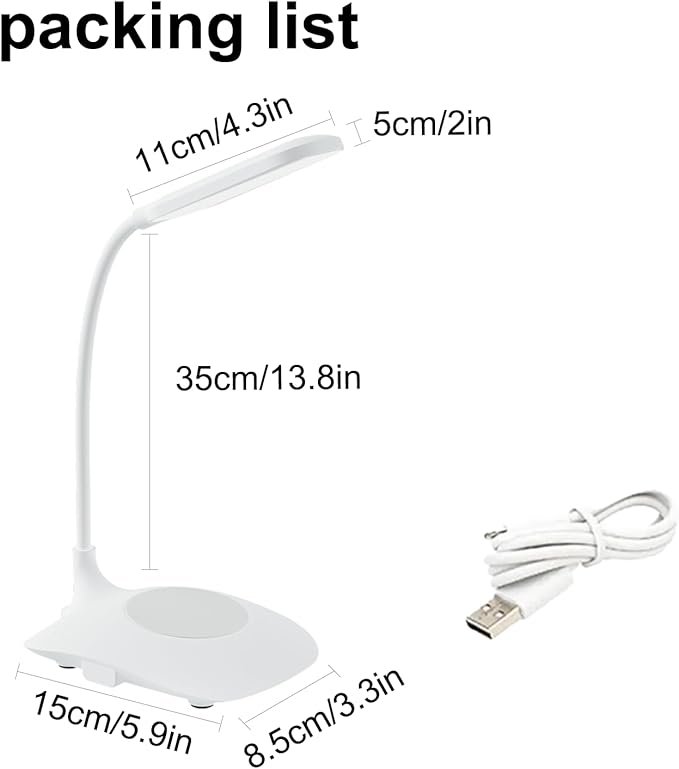 LED Desk Lamp with Touch Control Dimmable, Office Desk Light Office Lamp with Adjustable Gooseneck Table Lamp, Flexible Goose Neck Study Lamps, Reading Lamp Table Lamp for Bedroom Bedside