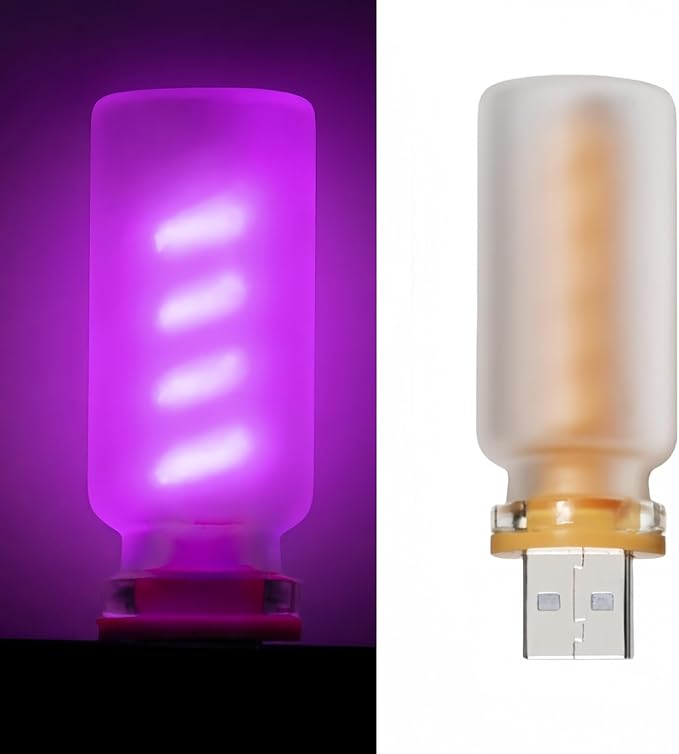 Retro Car Lamp, Touch Adjustment USB LED Car Lights,Plug in USB Automotive Night Lamps,Plug-in Ambient Light, Mini LED Bulb for Automotive,Bedroom,Hallway,Desk,No Pole dimming(Frosted-Purple)