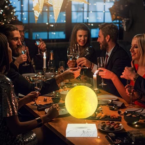 VGAzer Levitating Moon Lamp,Floating and Spinning in Air Freely with 3D Printing LED Moon Lamp 16 Colors Night Light for Unique Gifts,Room Decor (3 Colors)
