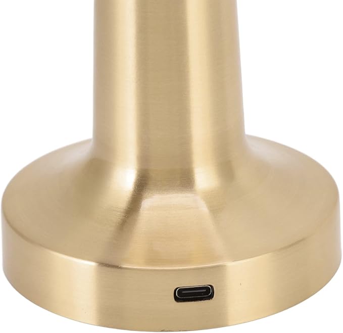 Diydeg Cordless Table Lamp, Retro Style Touch Control 3 Color Adjustment Metal Paint Appearance LED Table Lamp Electroplating Wire Drawing Process Anti Oxidation Soft Light Portable Night Light(Gold)