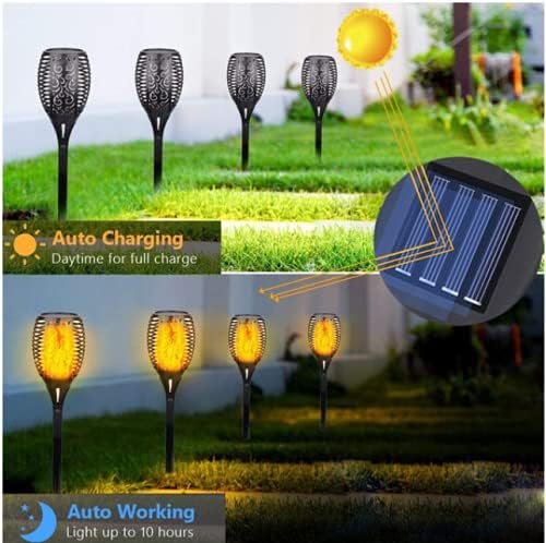 2 Pack Solar Light Outdoor (Super Larger Size) 96led Solar torches for outside,Ultra-Bright Solars Light with Flickering Flame,Auto Lighting Dusk to Dawn Landscape Patio Lights for Garden Decor