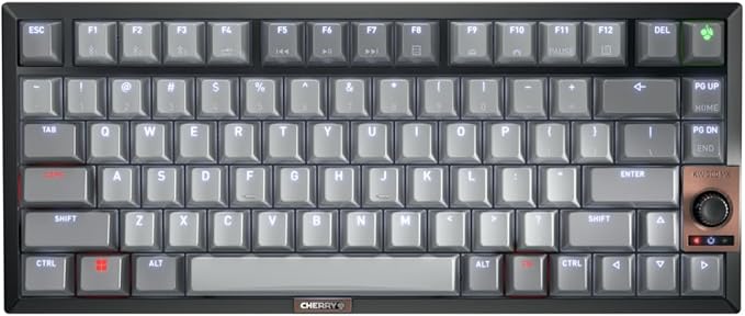Cherry KW 300 MX Black Mechanical Keyboard | Compact hot-swappable | Sound-Proofed housing | Multi Connection | MX2A Brown Switches