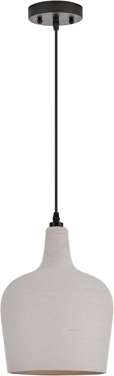 Large Hammered Glass Rattan Pendant Light Boho 1 Light Single Dome Pendant Lighting Fixtures for Kitchen Island Dining Room Hallway, Dia 9 Inch, UL Listed